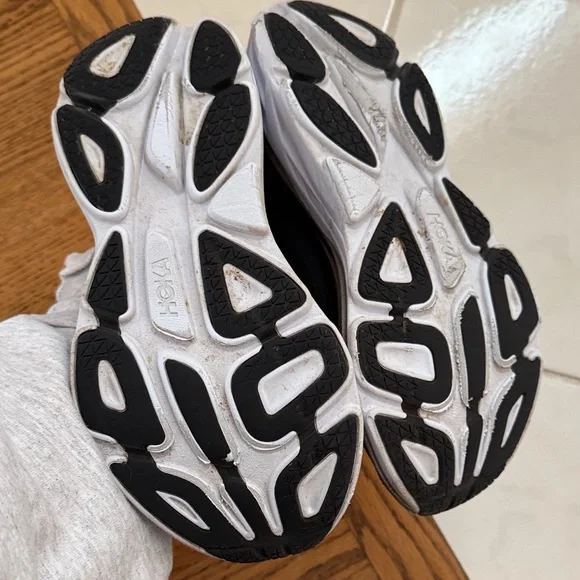 Hoka Black and White Athletic Shoes Bondi 8 - Picture 3 of 6